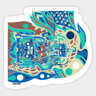 mayan astronaut in space boho style ecopop Sticker